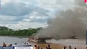 Dos heridos por incendio en embarcación en Atalaya, Ucayali. Foto y video: Canal N