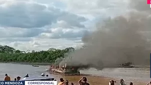 Dos heridos por incendio en embarcación en Atalaya, Ucayali. Foto y video: Canal N