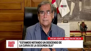 Ugarte sobre segunda ola de COVID-19: Nuestra evaluación es que se ha desacelerado y pareciera que hay un descenso. Video: Cuarto Poder