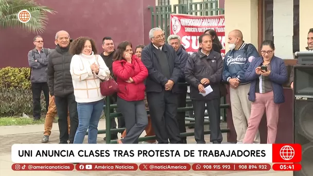 UNI anuncia clases tras protesta de trabajadores. Foto: América Noticias