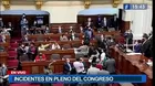 Vacancia presidencial: Se registraron incidentes en el Pleno del Congreso 