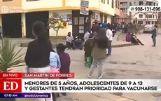 San Martín de Porres: Personas realizan más de 10 cuadras de cola para vacunarse - Noticias de difteria