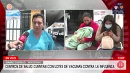 Vacunas contra la influenza llegaron a centro de salud