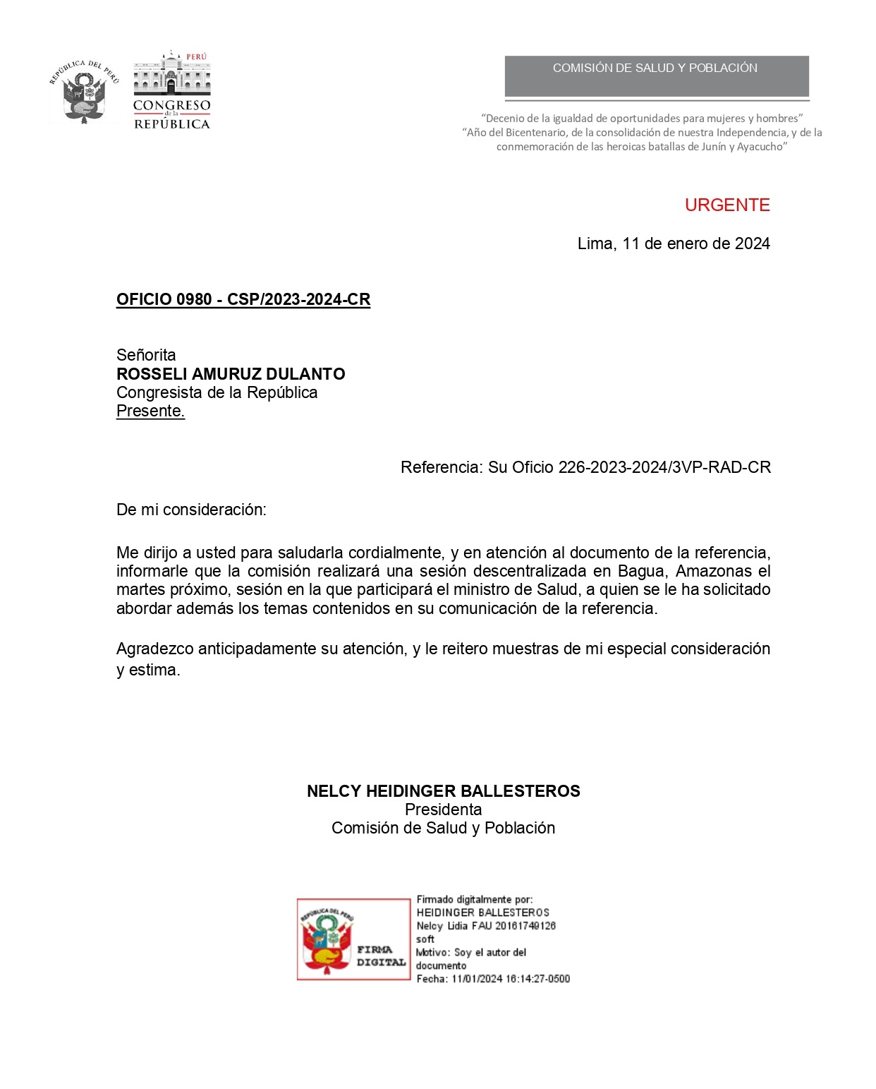 Vacunas vencidas: Comisión de Salud del Congreso se reunirá con César Vásquez el próximo martes 16