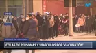 Vacunatón: Se registraron largas filas de personas y vehículos durante la madrugada 