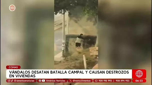 Pelea de pandilleros en Comas deja herido y casas dañadas/ América Noticias Pelea de pandilleros en Comas deja herido y casas dañadas/ América Noticias