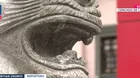 Vándalos dañan esculturas de leones en el Barrio Chino