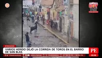 Varios heridos dejó la corrida de toros en el barrio de San Blas en Ayacucho. Foto y video: América Noticias
