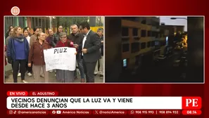 Vecinos de El Agustino denuncian a Plus por cortes de luz. Foto y video: América TV