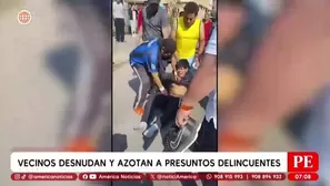 Presuntos ladrones fueron azotados por vecinos en SJL. Foto y video: AN