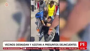 Presuntos ladrones fueron azotados por vecinos en SJL. Foto y video: AN