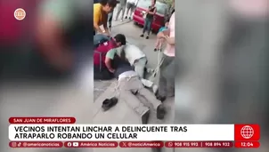 Vecinos casi linchan a ladrón atrapado robando un celular en SJM. Foto y video: América Noticias