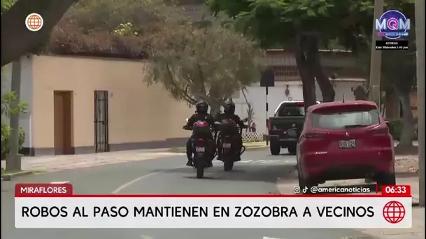 Robos al paso preocupan a vecinos de Miraflores/ América Noticias