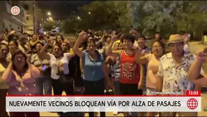 Vecinos de San Juan de Lurigancho protestan por alza de pasajes. Foto y video: América Noticias