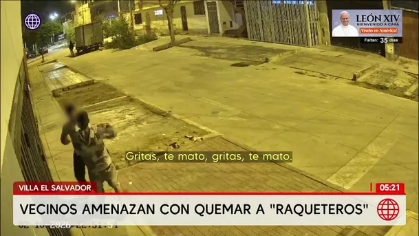 Vecinos de Villa El Salvador amenazan con quemar a raqueteros. Foto: América Noticias