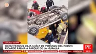 Vehículo cae del puente Ricardo Palma y deja ocho heridos