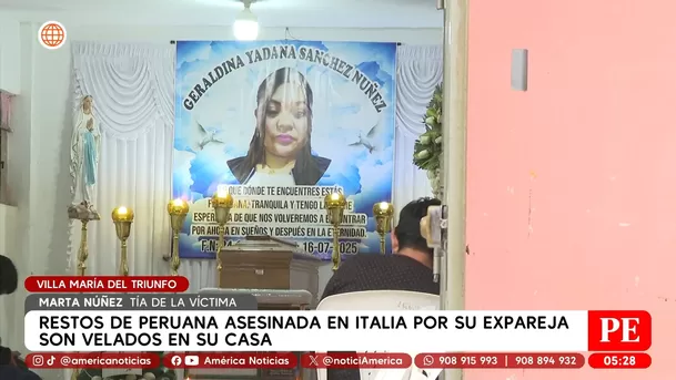 Velan restos de peruana asesinada por su expareja en Italia. Foto: América Noticias