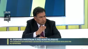 El presidente del PJ anunció que se tomarán medidas contra el juez Hugo Velásquez. Foto: captura de TV