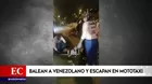 Venezolano fue baleado en una calle de San Juan de Miraflores