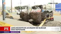 Adolescente acusado de quemar mototaxis en Ventanilla. Foto y video: América Noticias