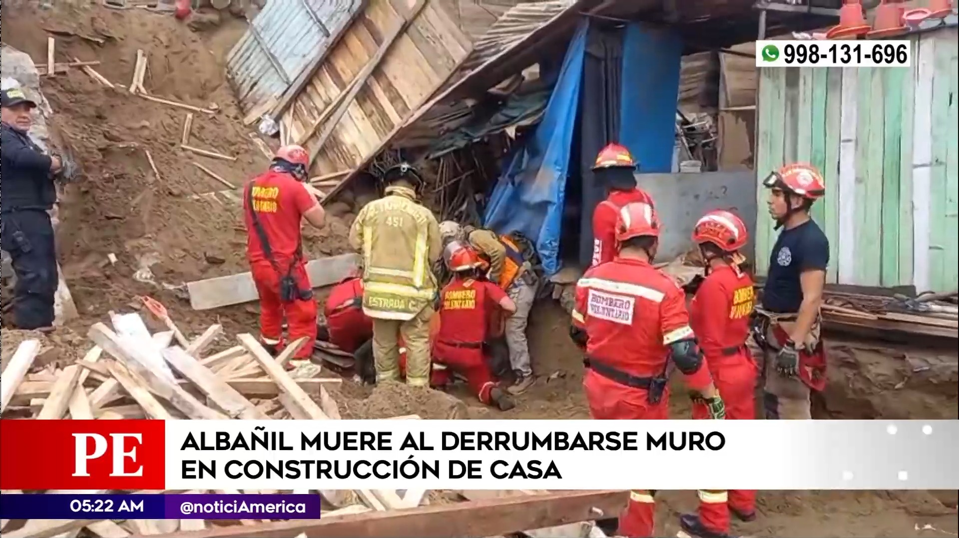 Albañil murió al derrumbarse muro en construcción de casa en Ventanilla. Foto: América Noticias