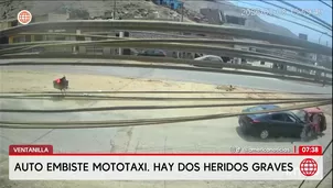 Auto a toda velocidad embiste mototaxi y deja dos heridos. Foto y video: América Noticias