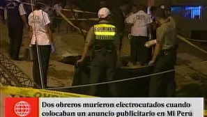 Obreros murieron electrocutados. América Noticias