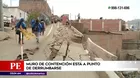 Ventanilla: Familias en peligro por muro de contención que está a punto de caer