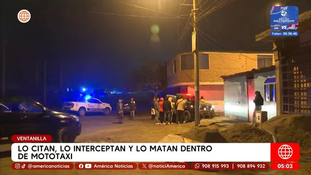 Lo citan, lo interceptan y lo matan dentro de mototaxi en Ventanilla. Foto: América Noticias