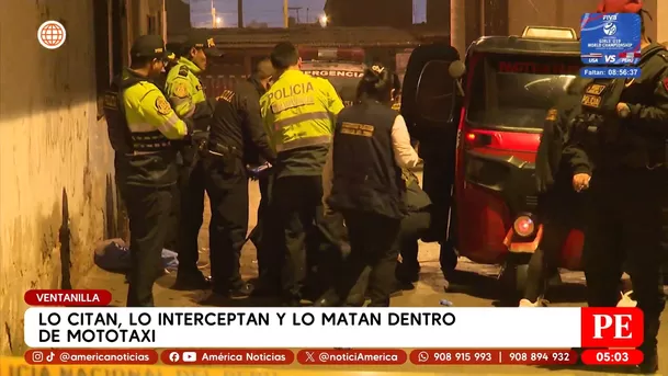 Lo citan, lo interceptan y lo matan dentro de mototaxi en Ventanilla. Foto: América Noticias