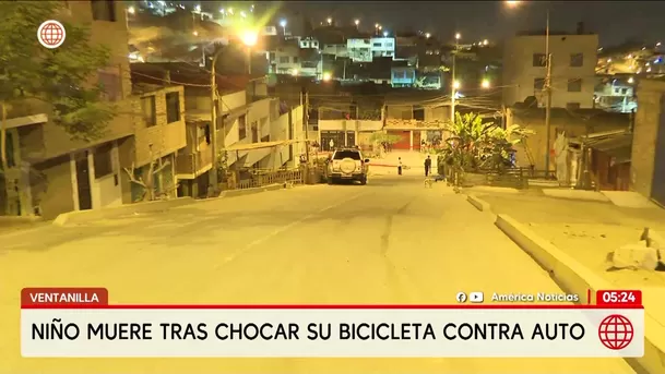 Niño de 12 años muere tras chocar su bicicleta contra auto en Ventanilla. Foto: América Noticias Niño de 12 años muere tras chocar su bicicleta contra auto en Ventanilla. Foto: América Noticias