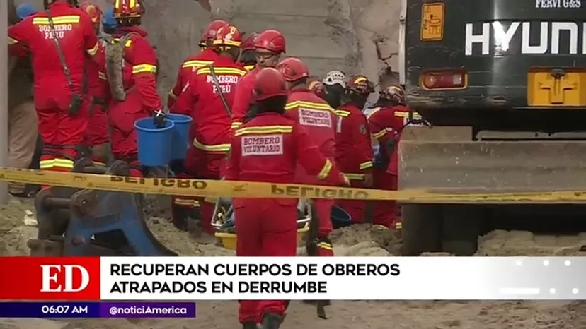 Ventanilla: Recuperan cuerpos de obreros atrapados en derrumbe