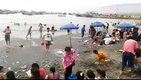 Playa de Ancón está llena de basura. Foto: América Noticias