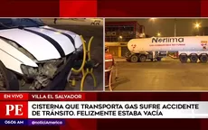 VES: Camión cisterna chocó violentamente contra auto y dejó dos heridos - Noticias de cisternas
