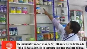 Los asaltantes cargaron gran cantidad de mercadería de la botica en bolsas de rafia