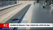 El hombre cayó a las vías del tren en Villa El Salvador. Foto: captura de TV