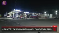 VES: Roban camioneta a balazos en grifo de Panamericana Sur