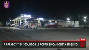 Villa El Salvador: Roban camioneta a balazos en grifo. Foto y video: AN