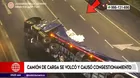 Vía de Evitamiento: Camión de carga se volcó y causó congestionamiento