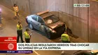 Vía Expresa: Dos policías heridos al chocar su patrullero tras persecución