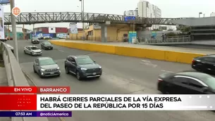 Cierres parciales en la Vía Expresa del Paseo de la República. Foto y video: América Noticias