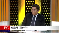 Vicente Zeballos, ministro de Justicia. Foto: América Noticias