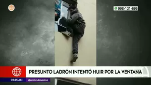 Ladrón trata de huir por ventana | Video: América Noticias