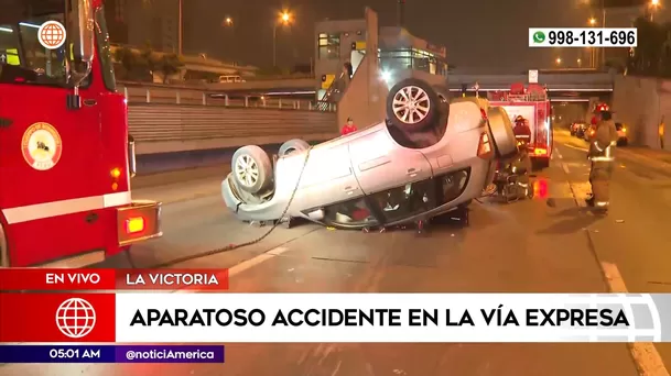 Accidente de tránsito en la Vía Expresa en La Victoria. Foto: América Noticias