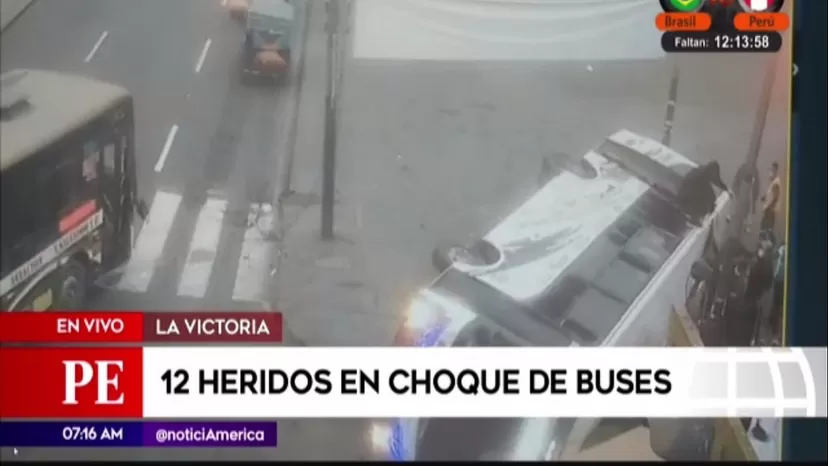 La Victoria: Choque de dos buses deja al menos 12 heridos