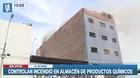 La Victoria: Bomberos controlaron incendio registrado en almacén de productos químicos