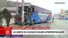 La Victoria: Un herido tras choque de buses interprovinciales