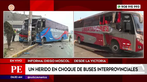 Un herido tras choque de buses interprovinciales. Foto: América Noticias