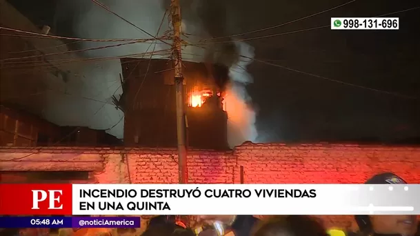 Incendio destruyó casas en La Victoria. Foto: América Noticias Incendio destruyó casas en La Victoria. Foto: América Noticias