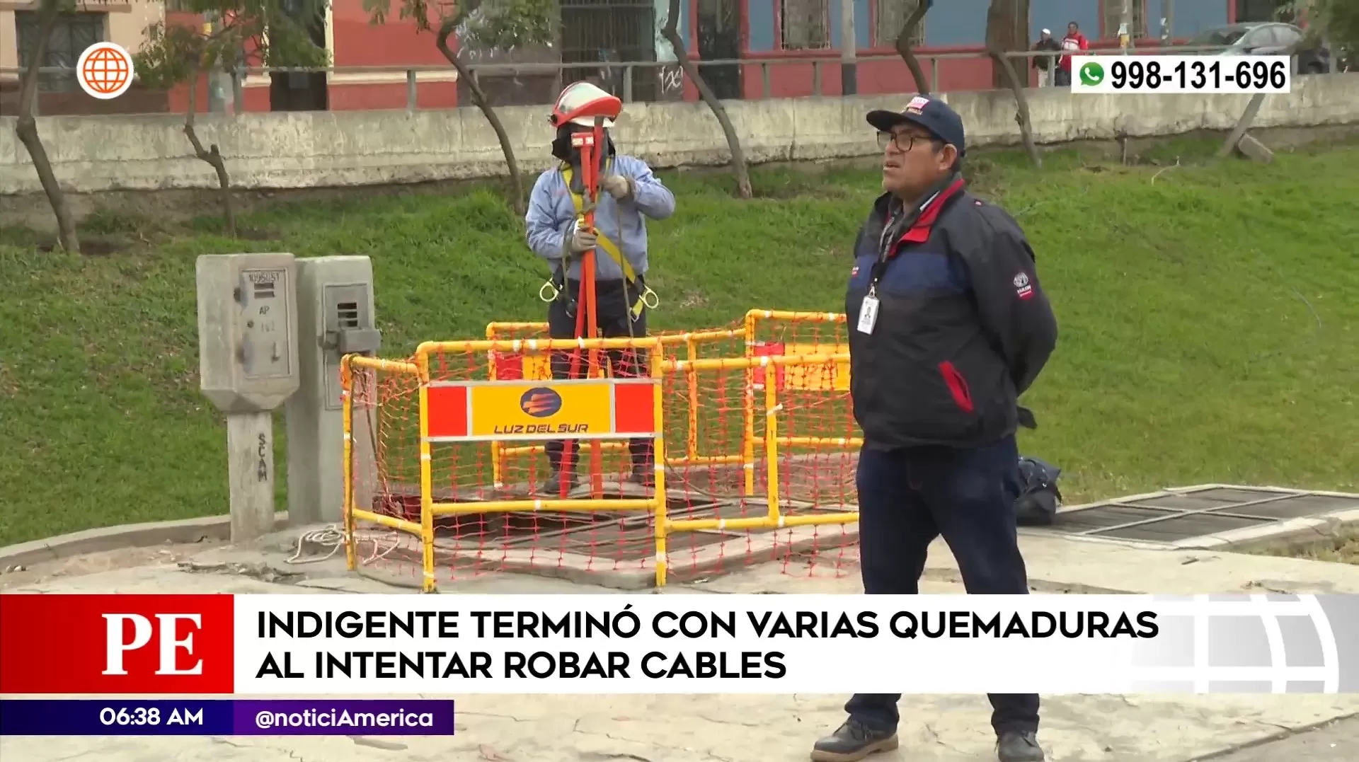 Indigente terminó con quemaduras al intentar robar cables en La Victoria. Foto: América Noticias